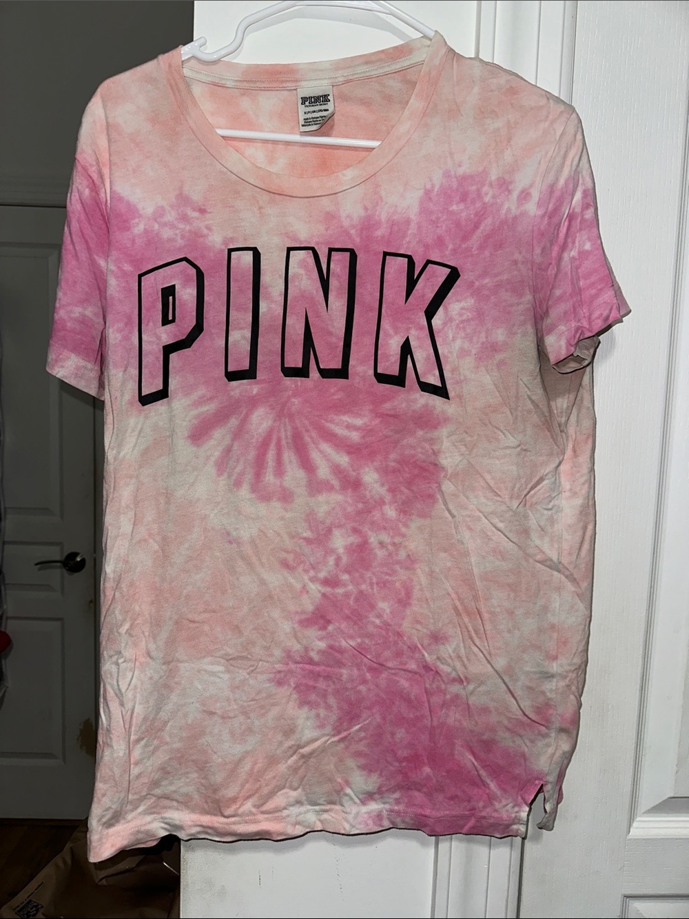 PINK Victoria's Secret Pink Tie-Dye Logo Tee